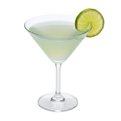 Classic gimlet cocktail with a fresh lime garnish