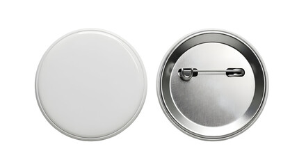 Empty enamel pin mockup - Blank round Black silver lapel badge mock up