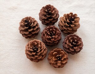Dried pine cones arranged in a circle