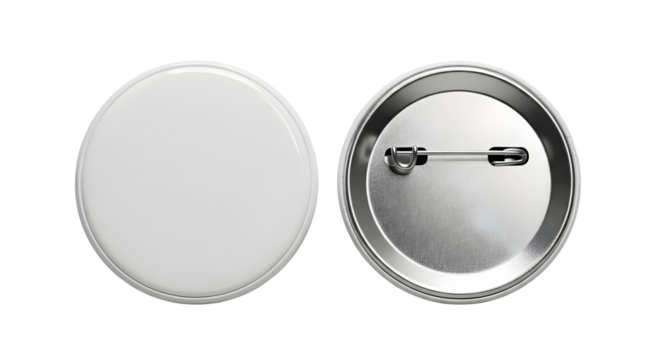 Empty enamel pin mockup - Blank round Black silver lapel badge mock up