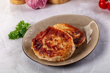 Fried salmon minced fish cutlet