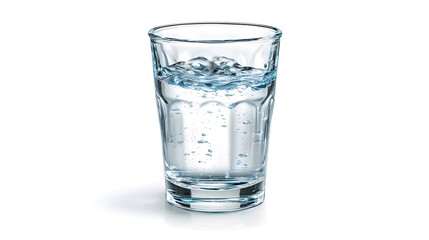 Pure Drinking Water in Glass or Cup Isolated on White Background