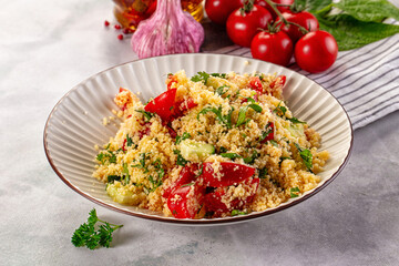 Cous cous with vegetables tabulle