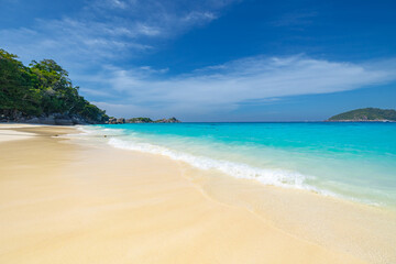 Landscape turquoise lagoon beach Similand Island, Phang nga, Thailand