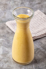 Sweet mango smoothie dessert glass