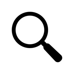 Magnifying glass icon, magnifier black symbol. Loupe icon. 