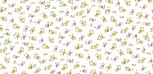 Abstract seamless pattern with plants, herbs and flowers	