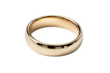 Simple Gold Ring isolated on white transparent background