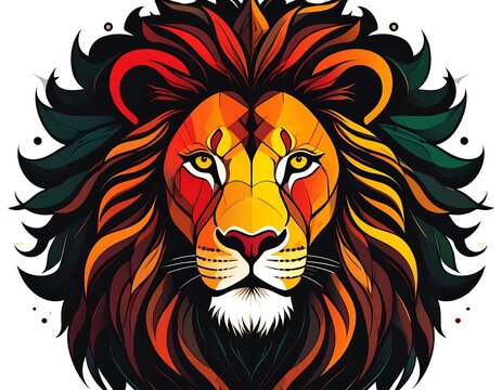 Colorful lion's head design - Powered by Adobe