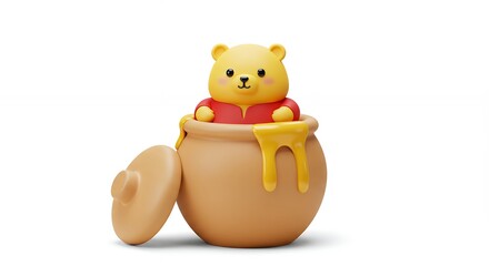 Honey pot bear figurine illustration