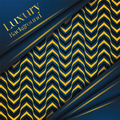 Luxury Blue and Gold Chevron Geometric Background