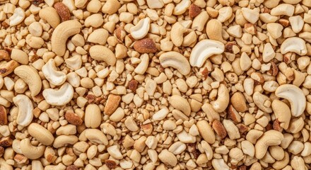 Fototapeta premium Assorted mixed nuts with cashews and almonds textured background