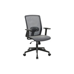 Black ergonomic office chair isolated on white, proessional furniture for workspace and business conceps