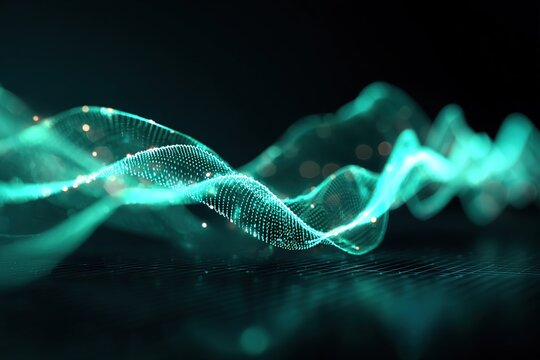 High-detail render of audio amplitude showcasing waveforms in vibrant colors