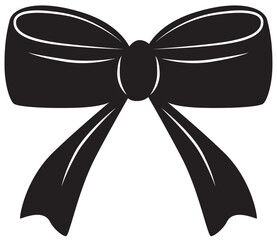 Hand drawn girly coquette bow ribbon. Vector stock illustration isolated for design template birthday, wedding, Christmas card, invitation, sale banner