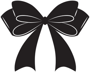 Hand drawn girly coquette bow ribbon. Vector stock illustration isolated for design template birthday, wedding, Christmas card, invitation, sale banner