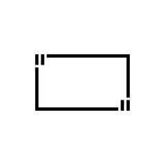 Empty rectangular quote frame with quotation marks. Outline vector illustration.