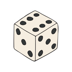 Vector hand drawn sketch doodle colored dice isolated on white background