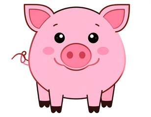 Fototapeta premium Cute cartoon pig (2)