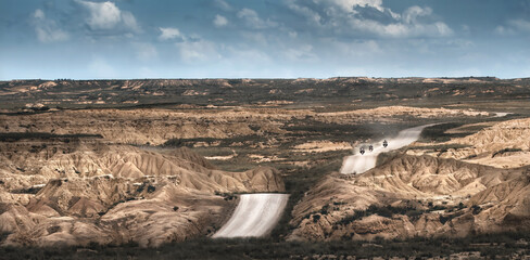 Three Bikers in Bardenas Reales