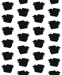 Vector seamless pattern of hand drawn sketch doodle box isolated on white background