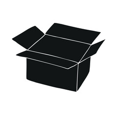 Vector hand drawn sketch doodle box isolated on white background