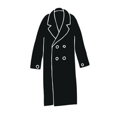 Vector hand drawn sketch doodle coat isolated on white background