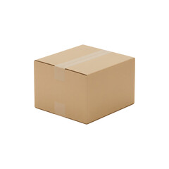 Brown cardboard box isolated on white background pefect for packaging, delivery, shipping, and e-commere logistics themes