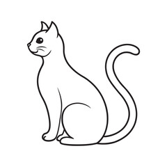 A Charming Black Cat Silhouette Sitting Gracefully on a Moonlit Night Creating a Spooky Halloween Ambiance