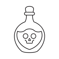 Spooky Potion Bottle with Skull Symbol for Halloween Celebrations and Mysterious Occasions