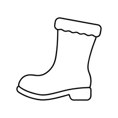 Santa Boots Line Art Vector Illustration