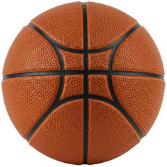 Fototapeta premium Close-up view of a textured basketball showing its signature orange color and black seams