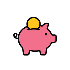 Vector icon of piggy .eps