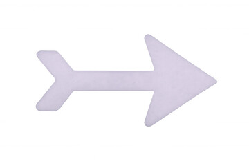 White directional arrow pointing right, transparent background, signaling navigation or progression with minimalist design