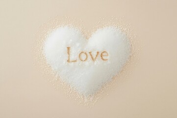 Sugar heart, love, beige background, Valentine's card