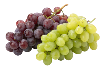 Freshly Harvested Red and Green Grapes on a White Background - A Vibrant Cluster of Healthy Fruit