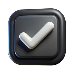 3d check mark icon isolated on transparent background
