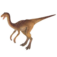 Realistic dinosaur model on a white background