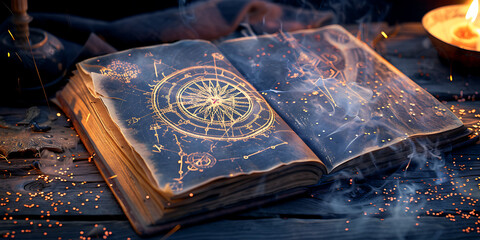 Glowing Compass of the Ancient Tome