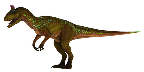 Majungasaurus with iridescent scales and unique crest
