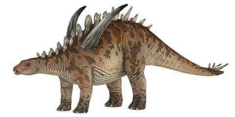 Realistic illustration of a stegosaurus dinosaur © Ilie