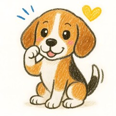 Obraz premium 비글, 크레용 아트 일러스트, jpeg (Beagle, crayon art Illustration, jpeg)