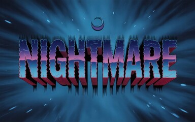 Nightmare text effect style. Editable text effect halloween theme.
