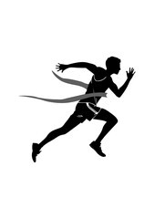 Winning Sprinter Crossing Finish Line