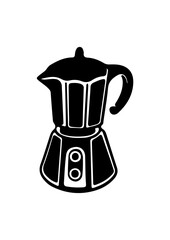 Silhouette of a Moka Pot Coffee Maker