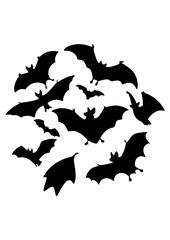 Flying Bats Silhouette Collection