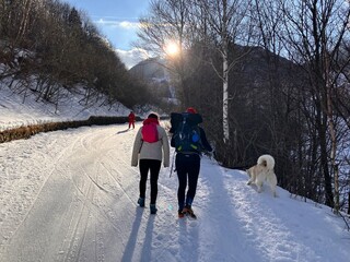 Trekking invernale sulla neve
