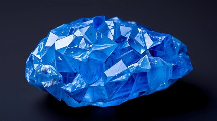 Fototapeta premium Macro shot of raw sapphire crystal with shimmering texture