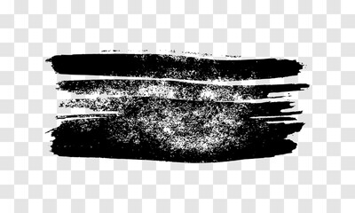 Fototapeta premium Black brush stroke on transparent background