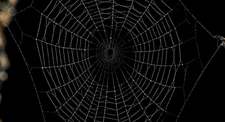 Obraz premium Dew-Kissed Spiderweb: A Chilling Halloween Icon